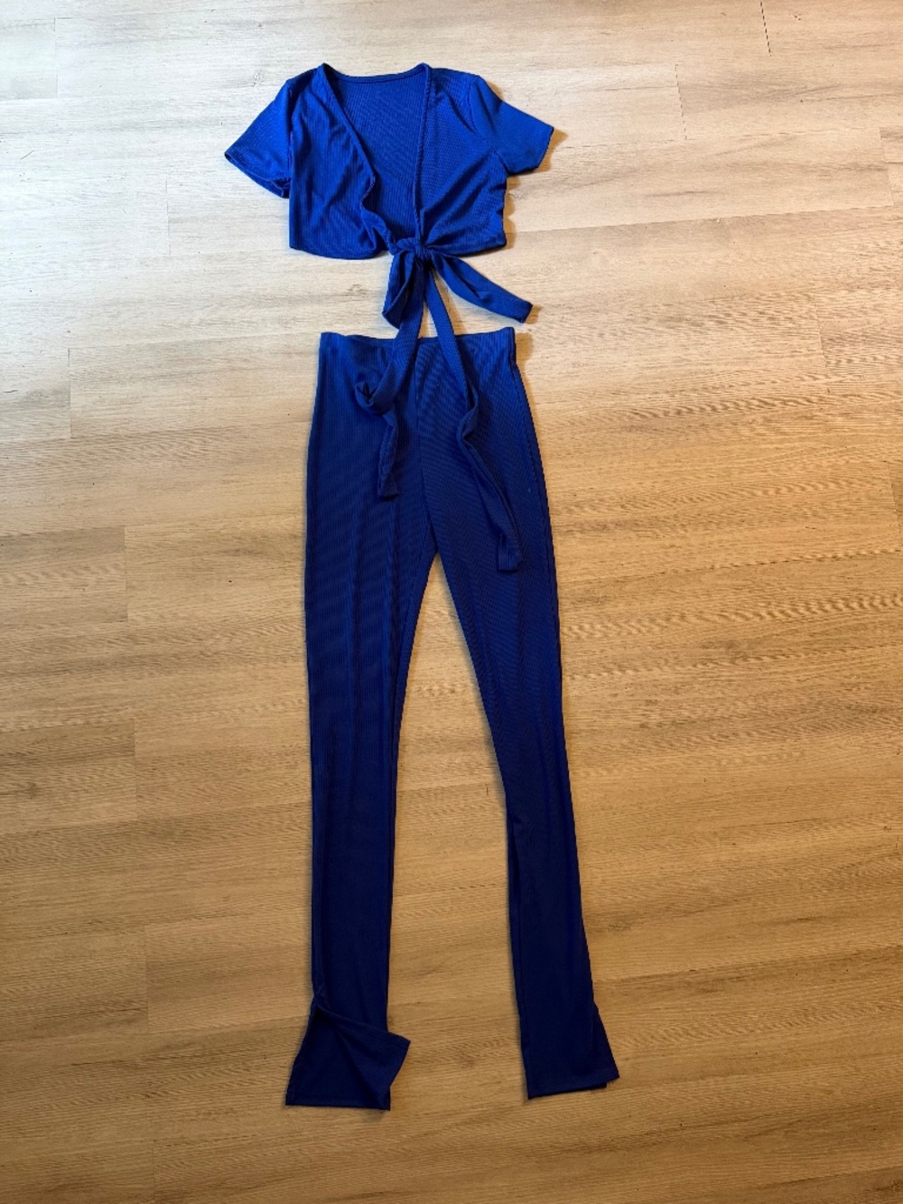 Tie front two piece set